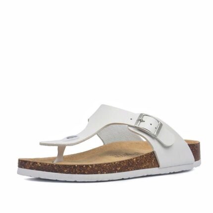 T Strap Slides White