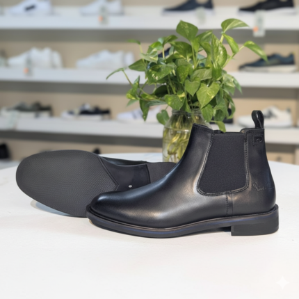 Men Leather Chelsea Boots Black