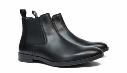 Men Leather Chelsea Boot Narrow Black