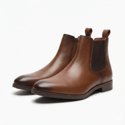 Men Leather Chelsea Boots Brown