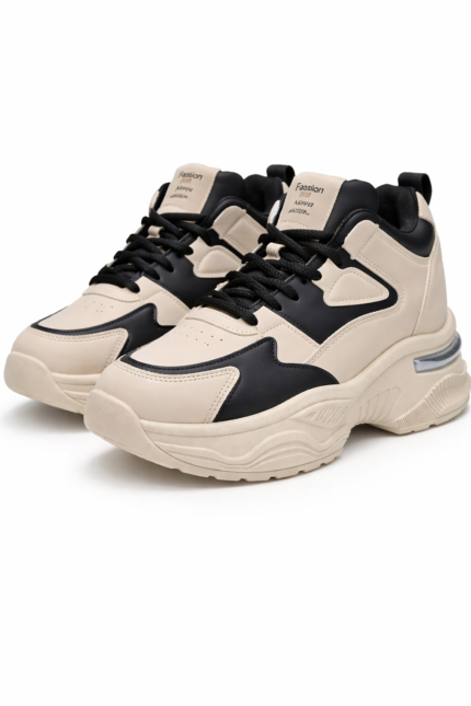 Women’s Retro Style  Platform Sneakers Black